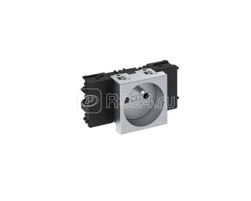 Розетка 1-м Modul45connect 16А 250В STD-F0C AL1 0град. франц. станд. серебр. OBO 6120542