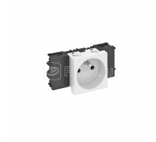 Розетка 1-м Modul45connect 16А 250В STD-F0C RW1 0град. франц. станд. бел. OBO 6120532