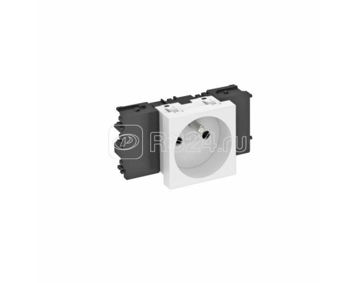 Розетка 1-м Modul45connect 16А 250В STD-F0C RW1 0град. франц. станд. бел. OBO 6120532