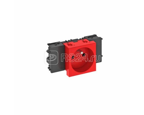 Розетка 1-м Modul45connect 16А 250В STD-F0C SRO1 0град. франц. станд. красн. OBO 6120538