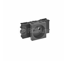 Розетка 1-м Modul45connect 16А 250В STD-F0C SWGR1 0град. франц. станд. черн. OBO 6120540