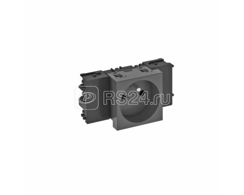 Розетка 1-м Modul45connect 16А 250В STD-F0C SWGR1 0град. франц. станд. черн. OBO 6120540