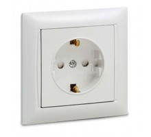 Розетка 1-м VALENZO защ. шторки с заземл. 6028x бел. ASD / IN HOME 4690612006369