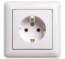 Розетка 1-м W59 16А без защ. шторок с заземл. бел. SchE RS16-154-18