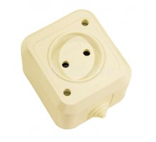 Розетка 1-м ОП 10А IP44 п/герм. без заземл. крем Makel 18206
