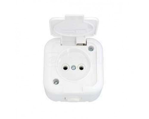 Розетка 1-м ОП 16А с защ. крышкой без заземл. IP44 бел. БЕЛТИЗ РА16-236