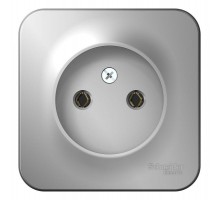 Розетка 1-м ОП BLANCA 16А 250В без шторок без заземл. алюм. SchE BLNRA000103
