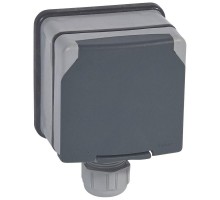 Розетка 1-м ОП Plexo 20А 3K+N+З защ. шторки с заземл. IP66 Leg 090456