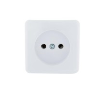 Розетка 1-м ОП VIOLA без заземл. бел. LEZARD 751-0200-121