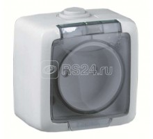 Розетка 1-м ОП Альфа 16А 250В защ. шторки без заземл. IP44 бел. HEGEL РА16-202
