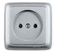 Розетка 1-м ОП Альфа 16А 250В защ. шторки с изол. пластиной IP20 серебр. HEGEL РА16-104-06