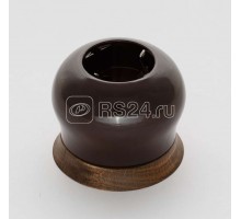 Розетка 1-м ОП Фаберже 16А с заземл. (в компл. с 1-м круглой рамкой Винтаж) IP20 шоколадная ночь BIRONI B2-101-020/18