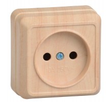 Розетка 1-м ОП Октава 10А IP20 без заземл. сосна ИЭК ERO10-K03-10-DC