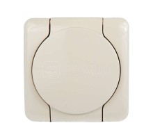 Розетка 1-м ОП с крышкой VIOLA с заземл. крем. LEZARD 751-0300-123