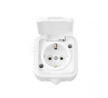 Розетка 1-м ОП с защ. крышкой с заземл. IP54 бел. БЕЛТИЗ РА16-297
