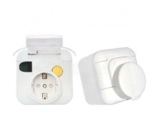 Розетка 1-м ОП с защ. крышкой с заземл. с УЗО IP44 бел. БЕЛТИЗ РА16-332