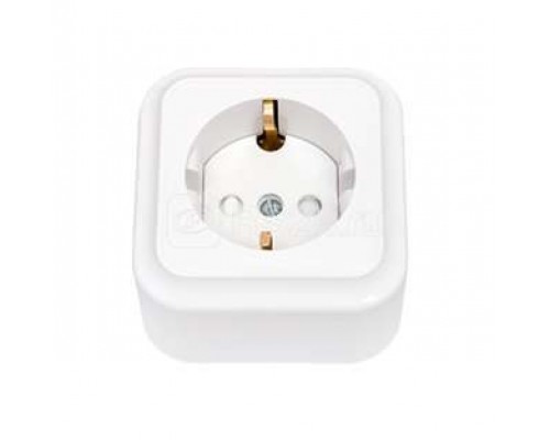 Розетка 1-м ОП защ. шторки с заземл. бел. БЕЛТИЗ РА16-280