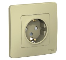 Розетка 1-м СП BLANCA 16А 250В защ. шторки с заземл. беж. SchE BLNRS001117