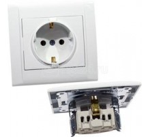 Розетка 1-м СП Defne 16А IP20 с заземл. бел. Makel 42001008