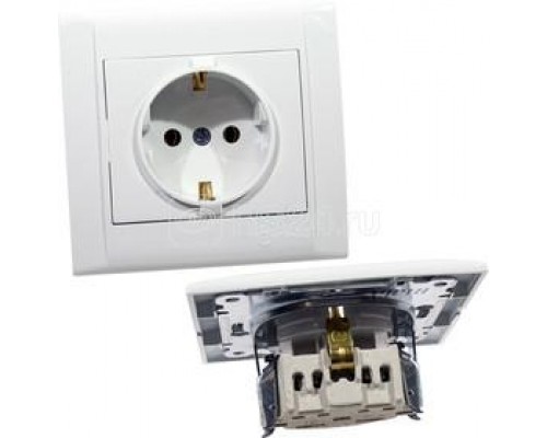 Розетка 1-м СП Defne 16А IP20 с заземл. бел. Makel 42001008