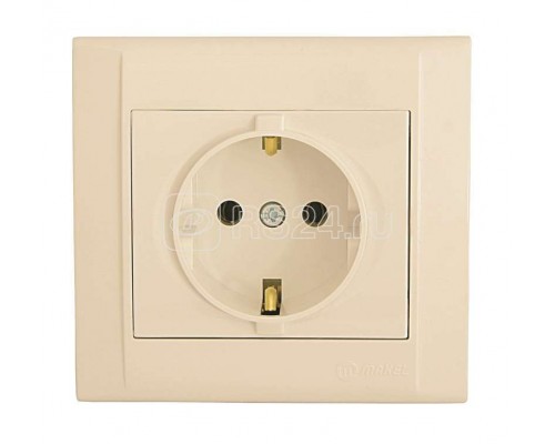Розетка 1-м СП Defne 16А IP20 с заземл. крем Makel 42010008