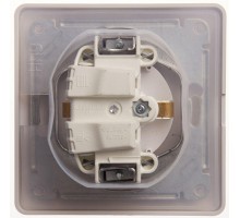 Розетка 1-м СП Glossa 16А IP44 с защ. крышкой защ. шторки с заземл. в сборе бел. SchE GSL000148