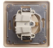 Розетка 1-м СП Glossa 16А с защ. крышкой защ. шторки с заземл. в сборе IP20 беж. SchE GSL000246