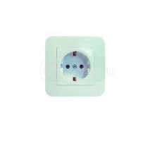 Розетка 1-м СП LilliumN с заземл. бакалит бел. MAKEL 55028