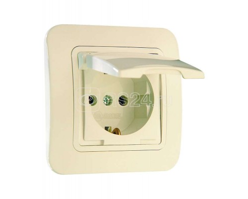 Розетка 1-м СП Lillium 16А IP20 без заземл. крем Makel 70229