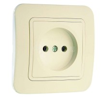 Розетка 1-м СП Lillium 16А IP20 без заземл. крем/крем Makel 70222