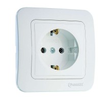 Розетка 1-м СП Lillium 16А IP20 с заземл. бел. /бел. Makel 70028