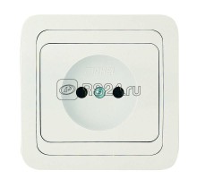 Розетка 1-м СП Mimoza 16А IP20 без заземл. керам. бел./бел. Makel 12002