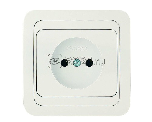 Розетка 1-м СП Mimoza 16А IP20 без заземл. керам. бел./бел. Makel 12002
