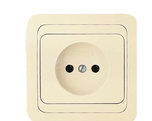 Розетка 1-м СП Mimoza 16А IP20 без заземл. крем/крем Makel 25022