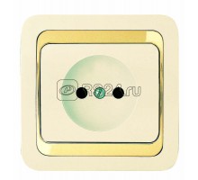 Розетка 1-м СП Mimoza 16А IP20 без заземл. крем/зол. Makel 12622