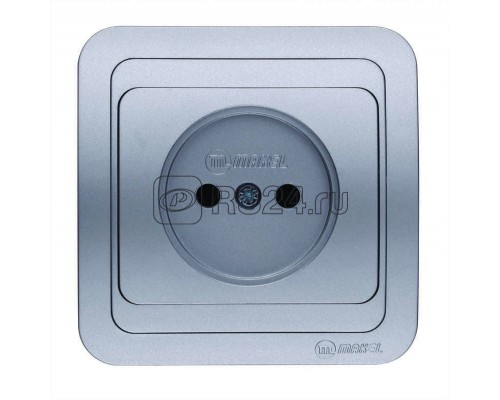 Розетка 1-м СП Mimoza 16А IP20 без заземл. серебр./серебр. Makel 23402