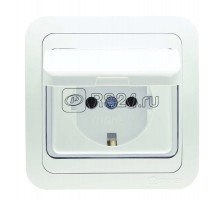 Розетка 1-м СП Mimoza 16А IP20 с защ. крышкой бел./бел. Makel 12009