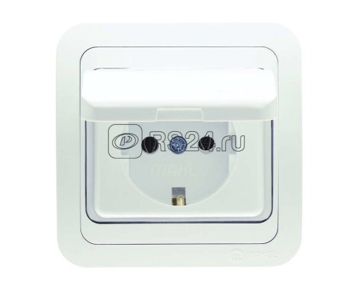 Розетка 1-м СП Mimoza 16А IP20 с защ. крышкой бел./бел. Makel 12009