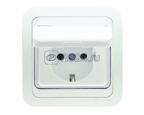 Розетка 1-м СП Mimoza 16А IP20 с защ. крышкой бел./бел. Makel 12029