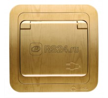 Розетка 1-м СП Mimoza 16А IP20 с защ. крышкой с заземл. дуб/дуб Makel 24229