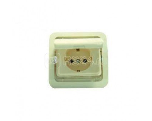 Розетка 1-м СП Mimoza с защ. крышкой с заземл. без вст. бел. Makel 22009