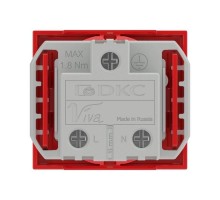Розетка 1-м СП Viva 2мод. защ. шторки с заземл. красн. DKC 45015