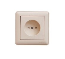 Розетка 1-м СП W59 16А IP20 защ. шторки без заземл. сл. кость SchE RS16-151-28