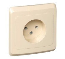 Розетка 1-м СП Этюд 16А IP20 без заземл. крем. SchE PC16-001K
