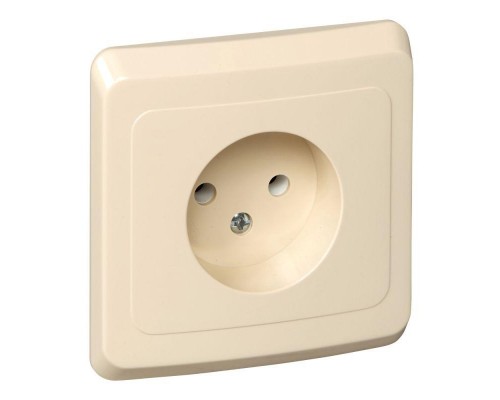 Розетка 1-м СП Этюд 16А IP20 без заземл. крем. SchE PC16-001K