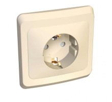Розетка 1-м СП Этюд 16А защ. шторки с заземл. крем. SchE PC16-004K