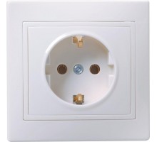 Розетка 1-м СП Кварта 16А РС10-3-КБ с заземл. IP20 бел. ИЭК ERK14-K01-16-DM