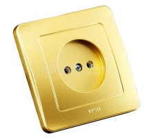 Розетка 1-м СП Мастер 16А 250В IP20 зол. HEGEL РС16-301-07