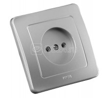 Розетка 1-м СП Мастер 16А 250В защ. шторки IP20 серебр. HEGEL РС16-302-06
