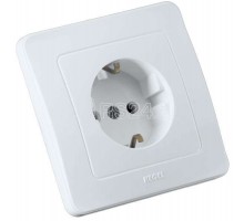 Розетка 1-м СП Мастер 16А 250В защ. шторки с заземл. IP20 бел. HEGEL РС16-312